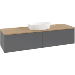 Villeroy und Boch Meuble vasque Villeroy & Boch Antao L36011GK 160 x 36 x 50 cm, plan vasque couleur chêne miel, laque anthracite mate
