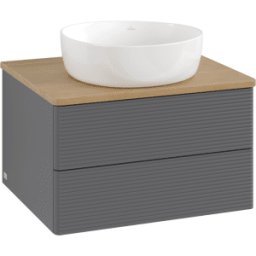 Villeroy und Boch Meuble vasque Villeroy & Boch Antao K18111GK 60 x 36 x 50 cm, plan vasque couleur chêne miel, laque anthracite mate