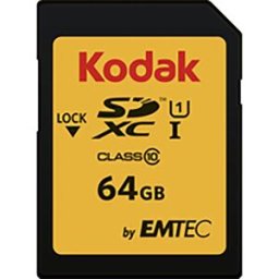 Kodak Carte Mémoire Sd 64gb Uhs-i U1 V10 Premium Black / Yellow One Size unisex