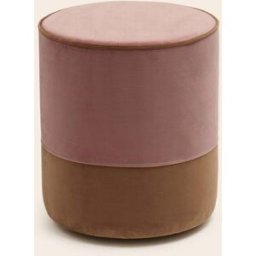 MADURA Pouf Noe Dalila rose de pêcher caramel - ROSE Ø35xH42 cm