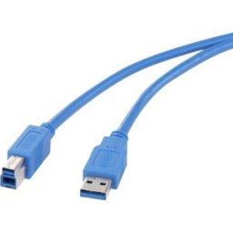 Renkforce Câble USB USB 3.2 Gen1 USB-A mâle, USB-B mâle 1.80 m bleu contacts dorés RF-4260504