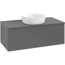 Villeroy und Boch Meuble vasque Villeroy & Boch Antao L31050GK avec éclairage, 100 x 36 x 50 cm, percé pour robinetterie, plan vasque couleur : laque anthracite mate