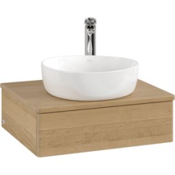 Villeroy und Boch Meuble vasque Villeroy & Boch Antao K07051HN 60 x 19 x 50 cm, percé pour robinetterie, plan vasque couleur chêne miel, chêne miel