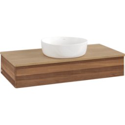 Villeroy und Boch Meuble vasque Villeroy & Boch Antao K09011HM 100 x 19 x 50 cm, plan vasque couleur chêne miel, noyer chaud