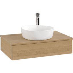Villeroy und Boch Meuble vasque Villeroy & Boch Antao K08051HN 80 x 19 x 50 cm, percé pour robinetterie, plan vasque couleur chêne miel, chêne miel