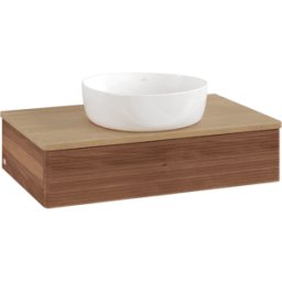 Villeroy und Boch Meuble vasque Villeroy & Boch Antao K08111HM 80 x 19 x 50 cm, plan vasque couleur chêne miel, noyer chaud
