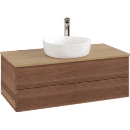 Villeroy und Boch Meuble vasque Villeroy & Boch Antao L20151HM 100 x 36 x 50 cm, percé pour robinetterie, plan vasque couleur chêne miel, noyer chaud