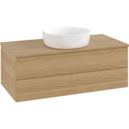Villeroy und Boch Meuble vasque Villeroy & Boch Antao L20111HN avec éclairage et finition texturée, 100 x 36 x 50 cm, plan vasque couleur chêne miel, chêne miel