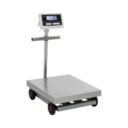 Balance plateforme - 600 kg / 0,1 kg - 50 x 60 cm - à roulettes - kg/lb - avec écran LCD