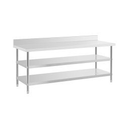 Table de travail inox - ECO - 200 x 70 cm - 500 kg - étagère intermédiaire - Royal Catering