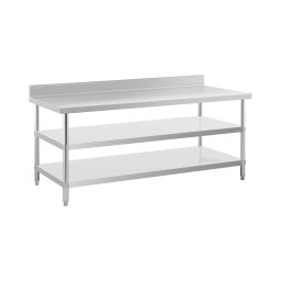 Table de travail inox - ECO - 200 x 90 cm - 500 kg - étagère intermédiaire - Royal Catering
