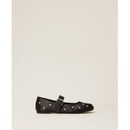 Twinset Ballerines babies en satin avec strass