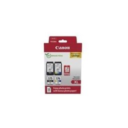 Canon PG-575XL/CL-576XL Photo Paper Value Pack - pack de 2 - a rendement eleve - noir, couleur (cyan, magenta, jaune) - original - jeu de papier / cartouche d'encre