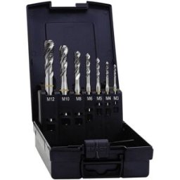 Exact 05112 Set de tarauds pour machine 7 pièces métrique M1, M4, M5, M6, M8, M10, M12 coupe à droite DIN 371 HSS forme B 1 set