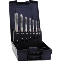 Exact 42345 Set de tarauds pour machine 7 pièces métrique M1, M4, M5, M6, M8, M10, M12 coupe à droite DIN 371 HSS-E forme B 1 set