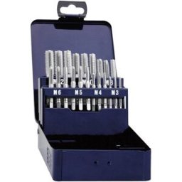 Eventus by Exact 10701 MA5 Set de tarauds manuels 21 pièces métrique M3, M4, M5, M6, M8, M10, M12 coupe à droite DIN 352 HSS 1 set