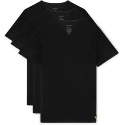 Lyle & Scott T-shirt à Manches Courtes Et Col En V Basic 3 Unités Jet Black M Homme