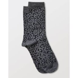 BLEU FORET Chaussettes en laine mérinos motif léopard avec du lurex Unique