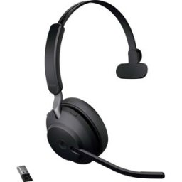 Jabra Evolve2 65 monaural Micro-casque supra-auriculaire Bluetooth Mono noir volume réglable, affichage de la charge de la batterie, mise en sourdine du