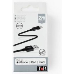Câble Lightning tressé TNB, 2m, élégant et résistant, certifié Apple