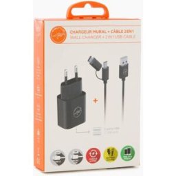 MOBILITY Chargeur, avec câble 2 en 1 micro USB et USBC