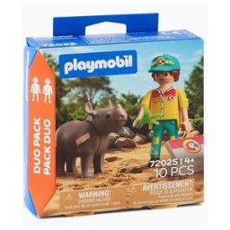 Playmobil 72025 - Duo Pack Soigneur et rhinocéros