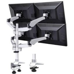 SpeaKa Professional Support de table pour écran SP-3957076 Flex 4 Écran(s) 25,4 cm (10) - 68,6 cm (27) noir, argent réglable en hauteur, inclinable, mobile,