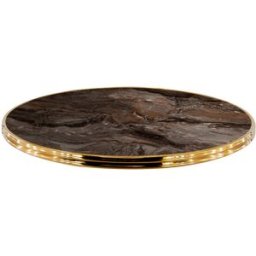 Restoflex Plateau stratifié avec cerclage Ø 60cm pour table de terrasse Wilfried Marbre, marrakesh ou noir