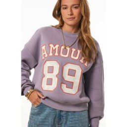 Sweat lilas "Amour 89" My Jewellery Violet clair femme