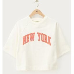 Sweat blanc "New York"à manches courtes My Jewellery Blanc XL femme