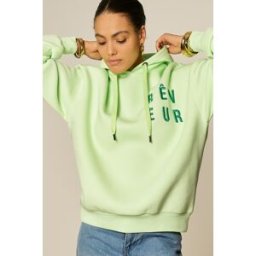 Sweat à capuche vert "Rêveur" My Jewellery Vert citron femme