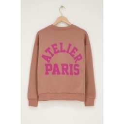 Sweat marron "Atelier paris" My Jewellery Rose/Marron XS femme