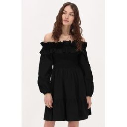Robe noire à volants et à smocks My Jewellery Noir femme