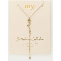 Collier à pendentif et strass Birth Flower My Jewellery Argenté/Doré M femme