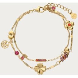 Bracelet double avec strass multicolores et charms "dreamchaser" My Jewellery Doré One size femme