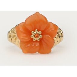 Bague Ciao fleur pêche en résine My Jewellery Pêche/Doré 19 femme