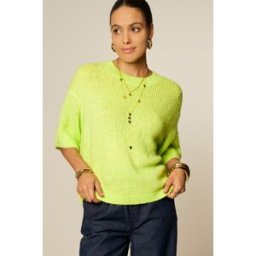 Pull oversize vert à manches courtes My Jewellery Vert femme