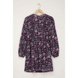 Robe noire à imprimé fleuri lilas et rose My Jewellery Violet/Rose/Noir S femme