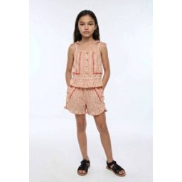 MONOPRIX Short motif vichy brodé en coton 6 ans