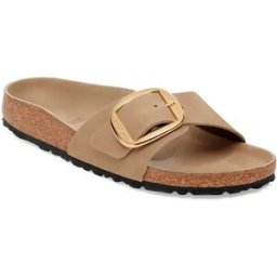 Birkenstock Sandales Madrid Big Buckle Leoi Tabacco Brown HEX EU 38 Homme,Femme