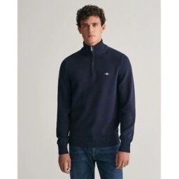 Gant Pull à Demi-zip Casual Evening Blue 2XL Homme