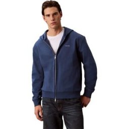 Calvin Klein Sweat-shirt à Zip Micro Logo Dark Denim M Homme
