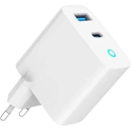 Gembird Chargeur Mural Gan Pd Qc 3.0 Avec Usb-a Et Usb-c 65w White One Size unisex