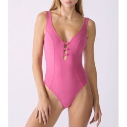 Etam - Maillot de bain 1 pièce sans armature Baila rose poudré S