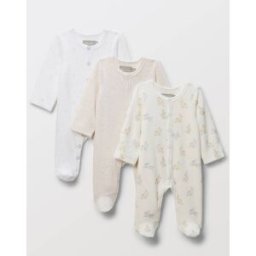 BOUT'CHOU Lot de 3 dors-biens en velours en coton BIO GOTS 1 mois