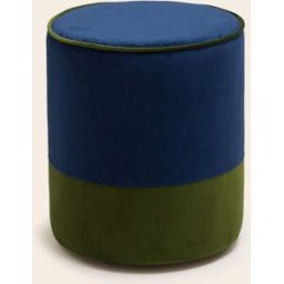 MADURA Pouf Noe Dalila bleu nuit et vert olive - BLEU Ø35xH42 cm