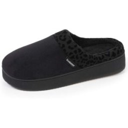 Isotoner - Chaussons mules Femme plateforme Léopard Noir noir 38 Femme