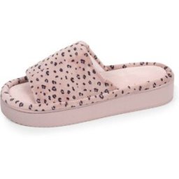 Isotoner - Chaussons sandales plateforme Femme Léopard rose léopard blush 39 Femme