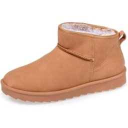 Isotoner - Bottines Femme imitation fourrure Camel camel 41 Femme