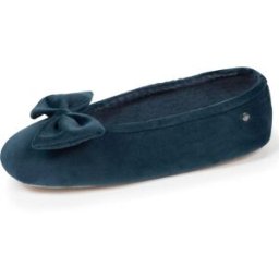 Isotoner - Chaussons ballerines Femme Grand Nœud Bleu bleu canard 37/38 Femme